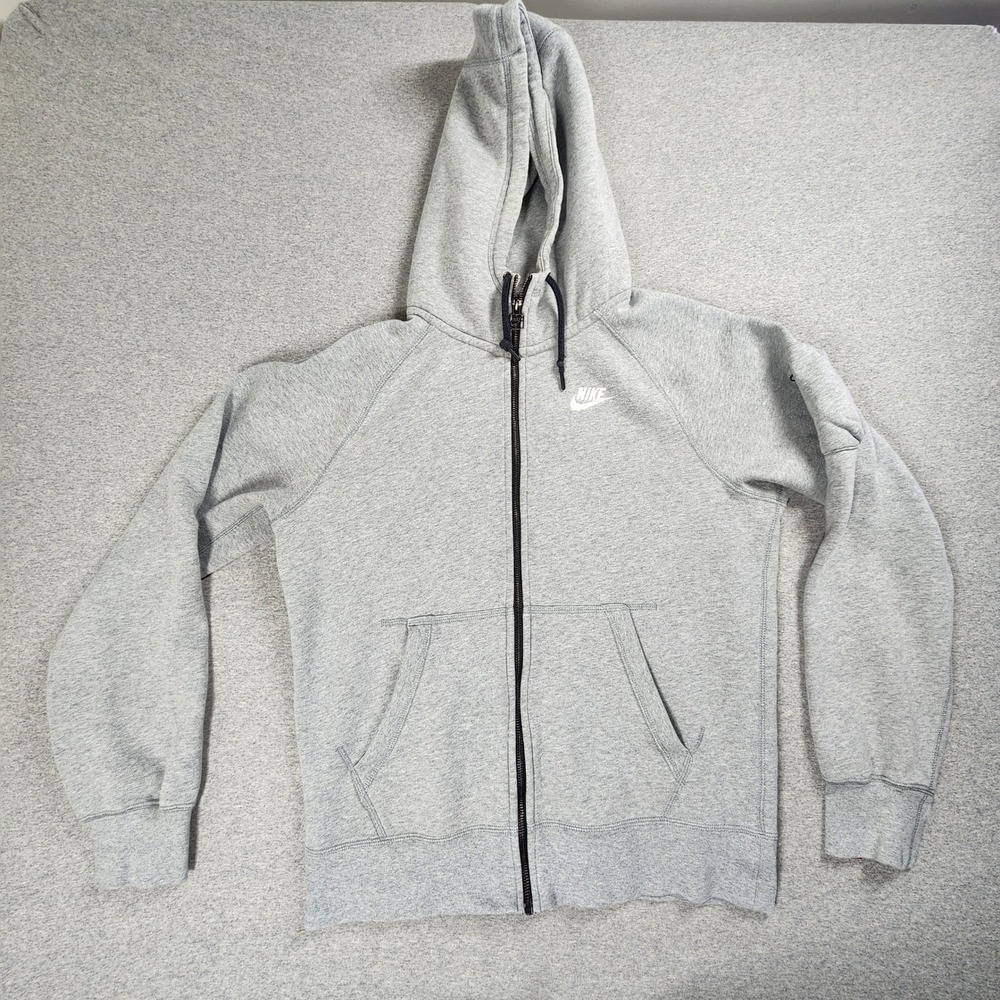 Nike Full Zip Hoodie Mens Small Grey Excellent Sportswear Fleece Utility Pocket